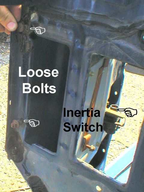 1996 Ford Bronco - The fresh-air intake is the dark hole with the loose bolts beside it. The top opens into the wiper area, and the bottom goes to the rubber…