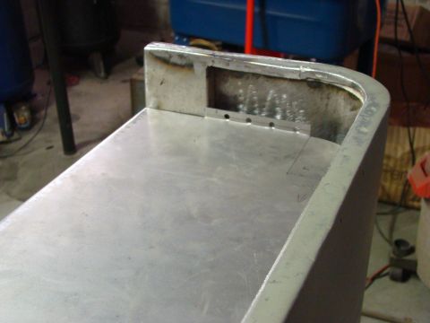 1948 Jeep Wrangler - This aluminum panel shows evidence of welding and drilling, indicating it is a fabricated part, not a 1948 Jeep Wrangler.
