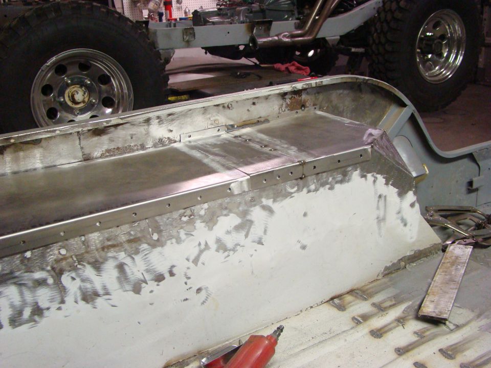 Vehicle frame and tire during repair