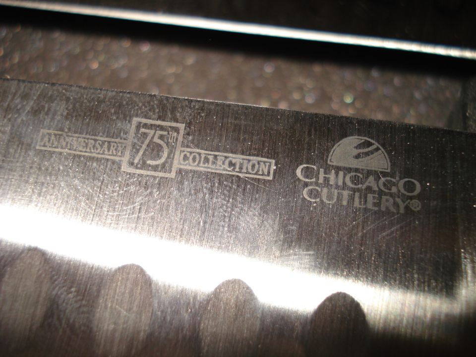 Chicago Cutlery 75th Anniversary Collection knife blade with serrated edge