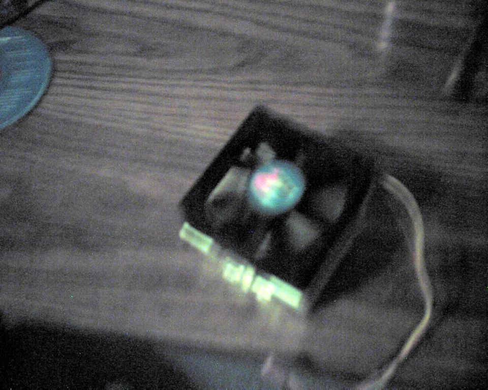 Computer fan with colorful LED lights and wires