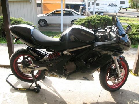 2008 Kawasaki Ninja R - 2008 Kawasaki Ninja R motorcycle parked on a stand.