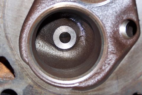 1973 Ford Ranchero - I did a little porting in the bowl area under the valves; this is the "before" shot