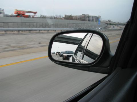 2003 Mercury Marauder - View of traffic behind the car through the side mirror.