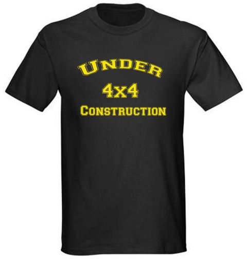 1989 Ford Bronco - This black t-shirt features yellow text with a 4x4 construction theme.
