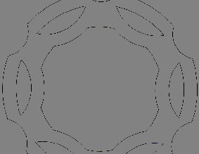 1992 Ford Mustang - faint grey line outline of a wheel spoke pattern, too sparse to be a classifiable technical document.