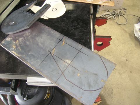 1996 Ford Bronco - Metal parts with scribe lines for cutting, possibly for a custom fabrication project.