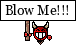 1979 Ford F-150 - A cartoon devil character is depicted with a sign that reads 'Blow Me!!!'.
