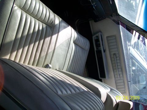 1972 Ford Ranchero - The interior of a car shows light-colored vinyl seats and a timestamp indicating it was photographed on March 24, 2009.