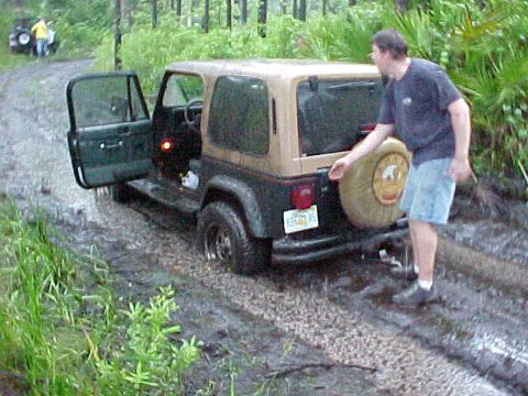 1995 Ford Bronco - Alan high centered about 100 yards from the end of the trail....DOH!!!