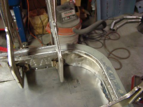 1948 Jeep Wrangler - A close-up view of a welding tip, likely in a workshop setting.
