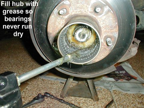 1983 Ford Bronco - Pack bearings, then fill void between bearings with Castrol Pyroplex Blue, Mystick, or some other high-film-strength EP grease rated for di…