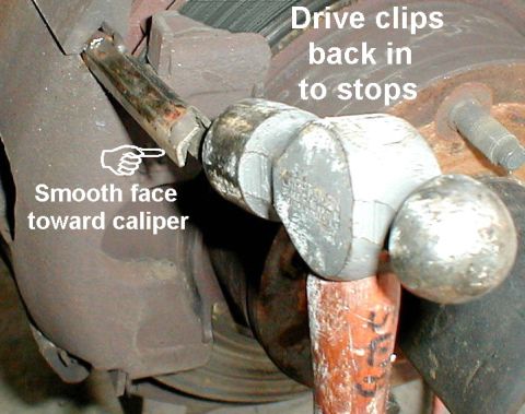 1983 Ford Bronco - Install Caliper Slide Clips (Ford F2TZ2C150A; MC BRCK5030) with locking tabs facing the steering knuckle. They should also have a light coa…