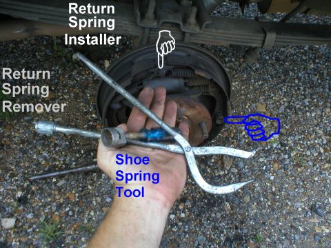 1983 Ford Bronco - Drum Brake Tools I actually don't use the big tool, and I rarely use the smaller one - it's easier to install the shoes & springs by hand.…