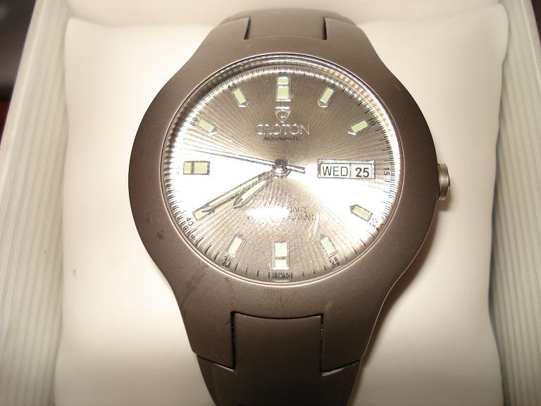 Croton Aquamatic watch with day and date display
