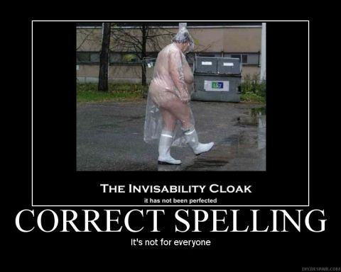 2005 Ford F-250 - A humorous meme about 'invisibility cloaks' and correct spelling, a person in a plastic bag.