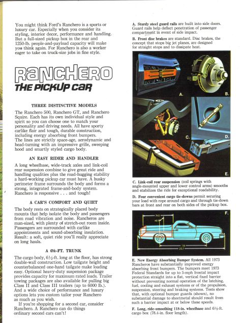 1973 Ford Ranchero - more of the brochure-models and features