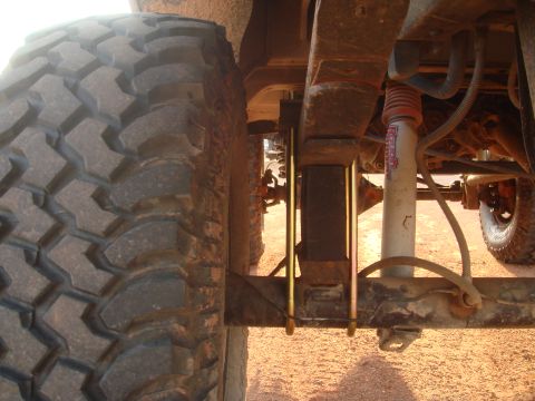 1992 Ford Bronco - This photo shows the rear suspension and tire of a vehicle, not a specific model year.