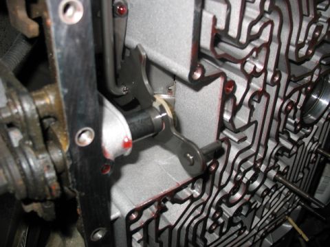 1995 Ford C-350 (Centurion Conversions) - Detail of the intricate channels within an automatic transmission valve body.