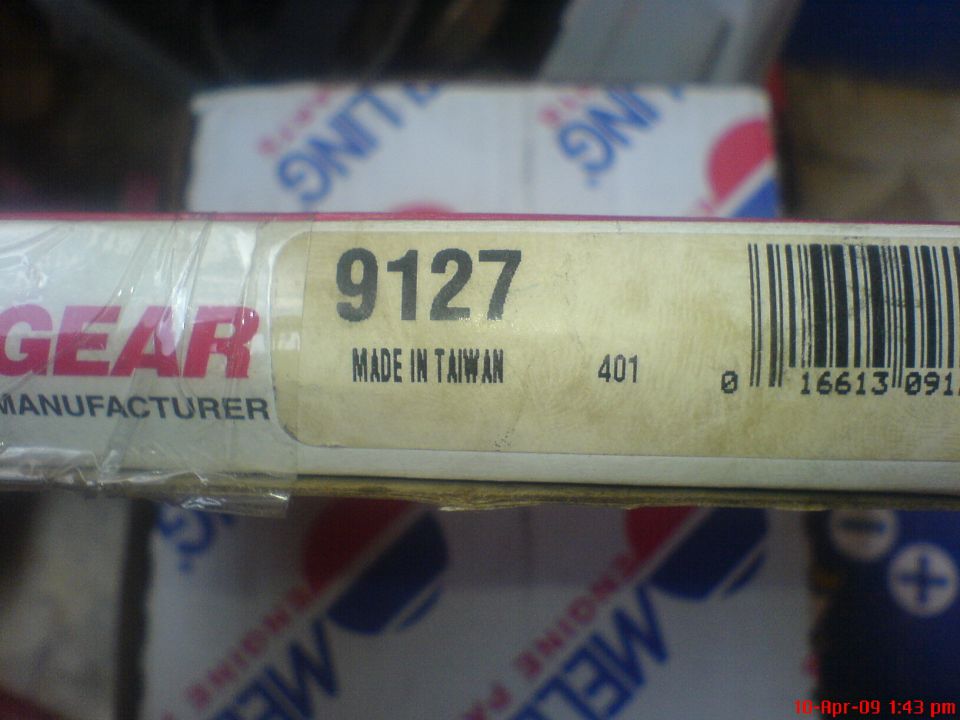 DynaGear timing chains part box with label 9127 Made in Taiwan