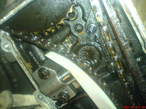 1992 Ford Crown Victoria - Engine timing chain and tensioner assembly, likely from a Ford Crown Victoria.