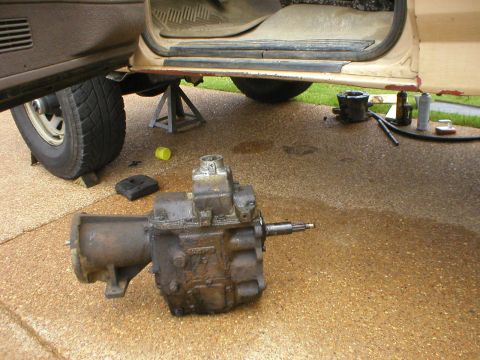 1983 Ford Bronco - With the truck up, it barely cleared the frame, but its (almost) flat bottom allows it to stand.
