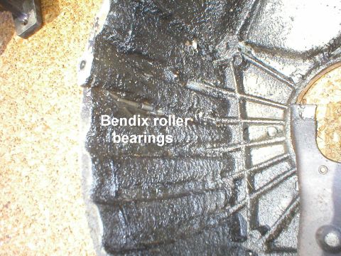 1983 Ford Bronco - In the bellhousing, I found the remains of the last starter I had to replace.