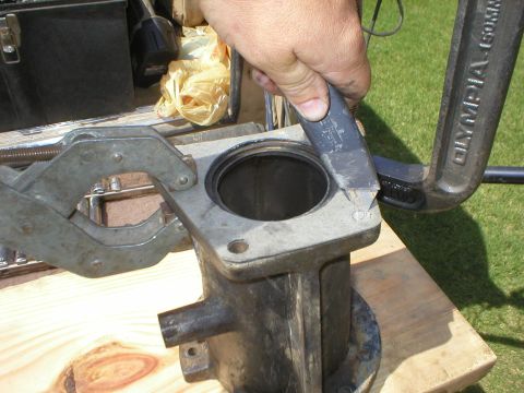 1983 Ford Bronco - I decided to keep the extension with the dam, and the gasket was shot, so I made a new one.