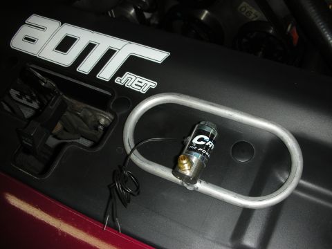 1992 Ford Crown Victoria - Close-up of an engine bay part with a CRY THE POWER solenoid and AOTTR.net branding.