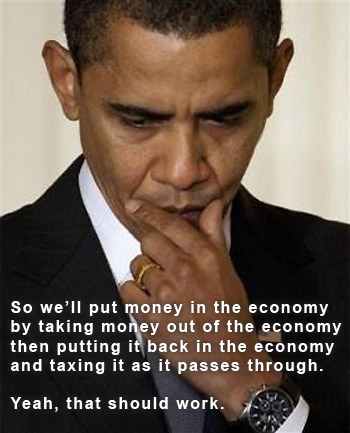 1990 Ford Bronco - Text overlay on a photo of Barack Obama discusses economic policy.
