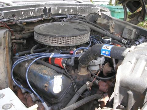 1979 Ford Bronco - Engine bay of a 1979 Ford Bronco shows a V8 engine with various components visible.