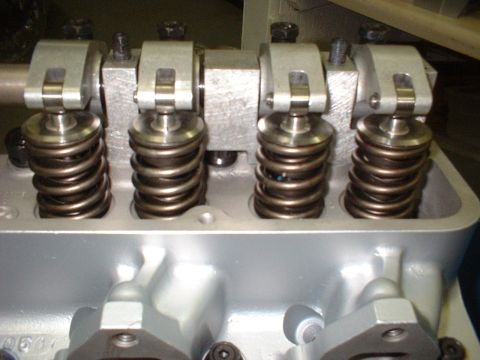 1969 Mercury Cyclone - Close-up view of engine valve springs and rocker arms.