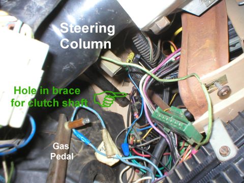 1983 Ford Bronco - When I replaced the body, I noticed this hole and wondered why it was there - now I know! The copper sleeve at the top of the gas pedal tak…