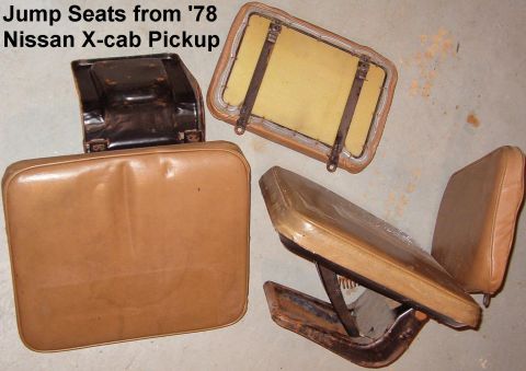 1983 Ford Bronco - Jump Seats from '78 Nissan extended cab pickup with tan vinyl upholstery & backrests. I'm still not sure if these were a factory option in…