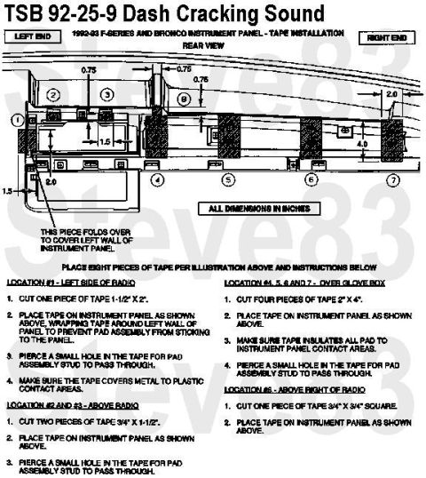 1983 Ford Bronco - TSB 92-25-09 Popping/Cracking from Dash Pad during Cooling Publication Date: DECEMBER 2, 1992 LIGHT TRUCK: 1992-93 F SUPER DUTY, F-150-350…