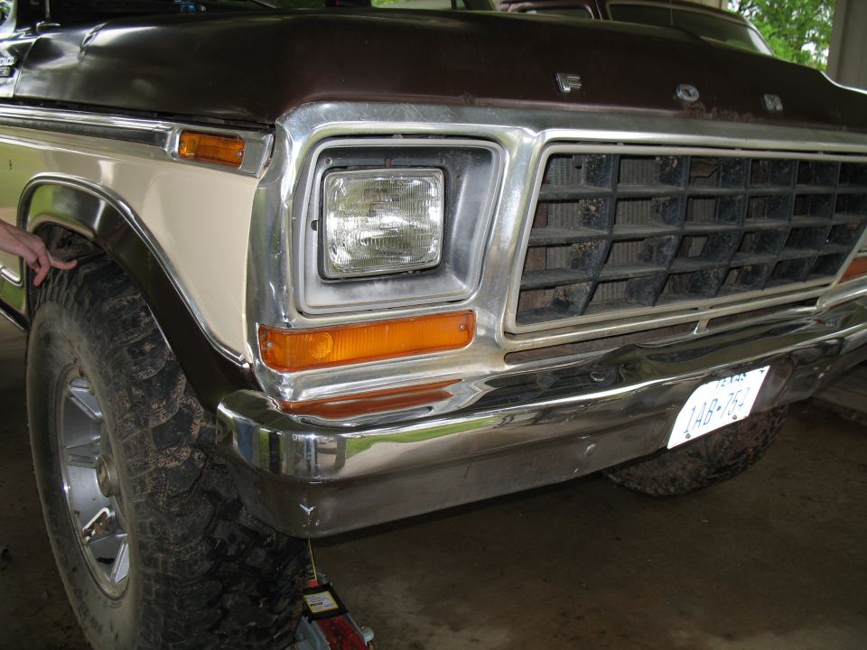 See where the bumper was all pushed into the body?  Also shows how they sit in the wheel well, etc...