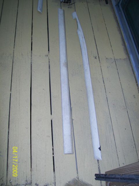 1972 Ford Ranchero - Trim pieces are on a wooden floor. The date 04/17/2009 is stamped on the image.