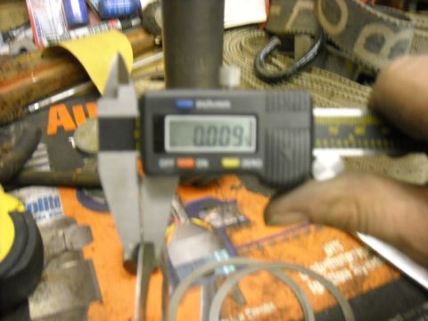 1979 Ford F-150 - Digital caliper displays a measurement of 0.009, likely indicating a small part's dimension.