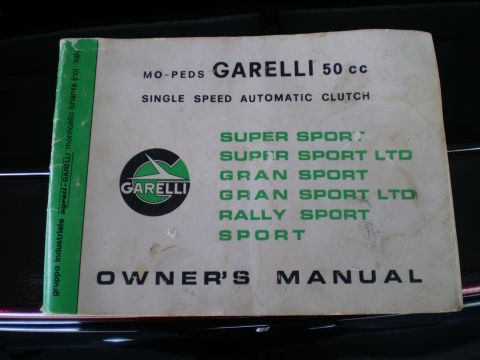 1981 Garelli Rally Sport - This is a Garelli owner's manual listing various models, including the Rally Sport.