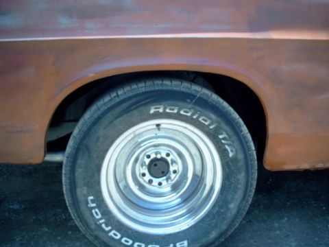 1967 Ford Galaxie - Close-up of the rear wheel and fender of a 1967 Ford Galaxie, a BFGoodrich Radial T/A tire.