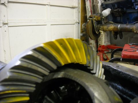 1979 Ford F-150 - Differential ring gear and pinion gears in a workshop setting.