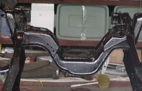 1981 Ford Bronco - Here is the Bare Front Crossmember after painting it.