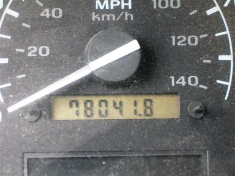 1992 Ford Bronco - Vehicle odometer reads 78041.8 miles, with speedometer needle indicating speed.