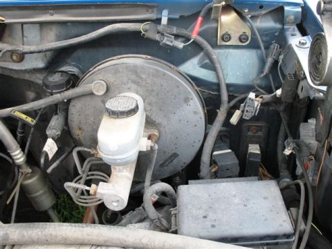 1992 Ford Bronco - The brake system components are visible in the engine bay of this vehicle.