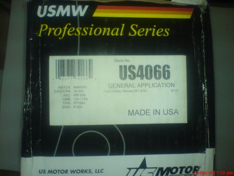 1992 Ford Crown Victoria - A close-up shot of a USMW Professional Series part box, labeled US4066, for General Application, specifically for Ford, Lincoln, and Mercur…