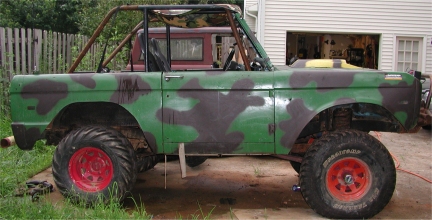 1967 Ford Bronco - View of the passenger side after I lifter the front end