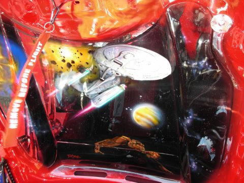 1992 Ford Crown Victoria - Custom airbrushed engine bay features a Star Trek theme with the Enterprise and planets.
