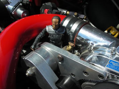1992 Ford Crown Victoria - A Star Trek figurine is placed on a supercharger in a highly detailed engine bay.