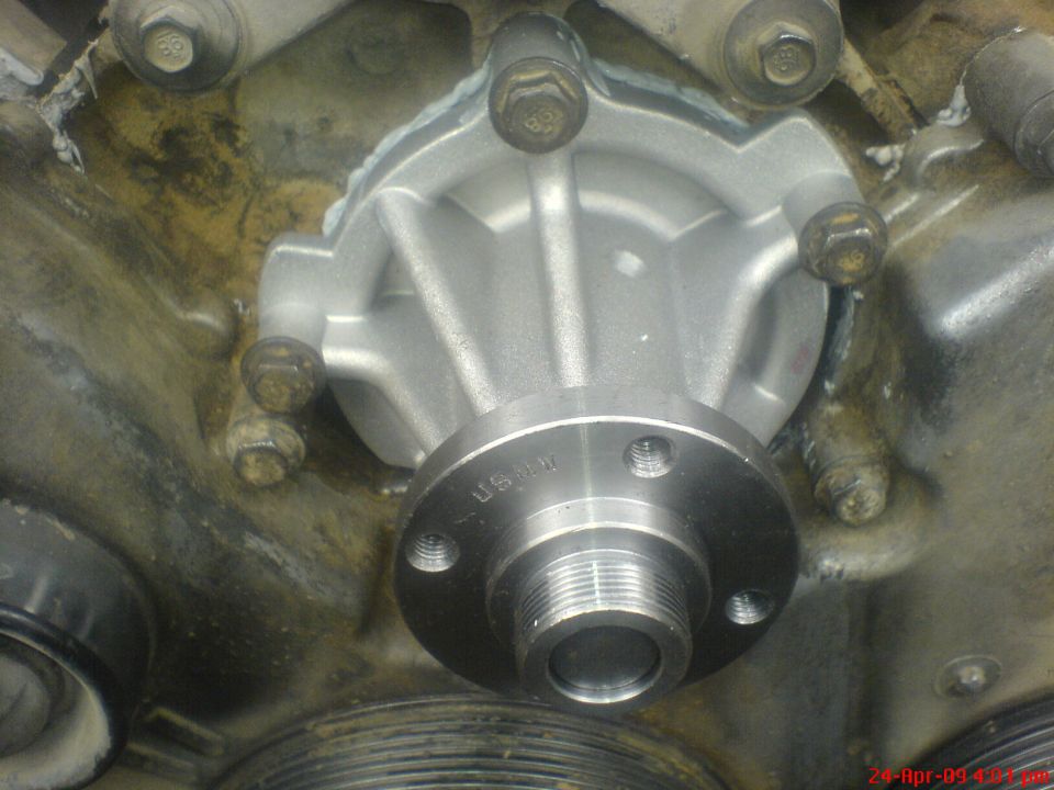 the new water pump installed