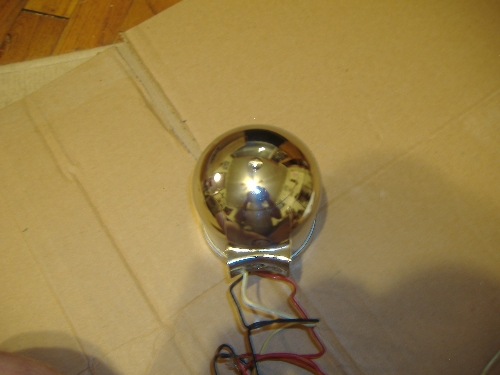 Chrome gear shift knob with wires